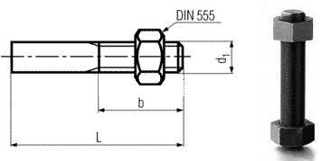 DIN 525  - 带六角螺母尺寸的焊缝