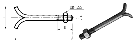 DIN 529 A  - 锚螺栓尺寸