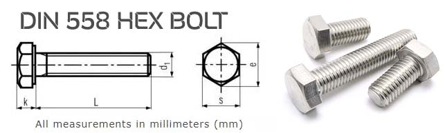 DIN 558六角螺栓尺寸