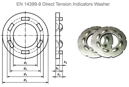 EN 14399-9直接张力指示器垫圈的尺寸