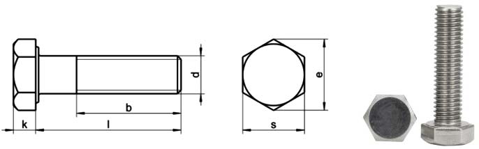 ASTM A193等级B7螺栓尺寸