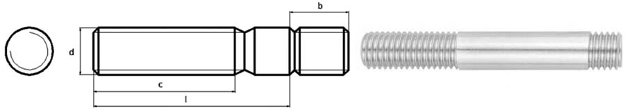 ASME SA 193级B8m Cl2螺柱螺栓公制尺寸